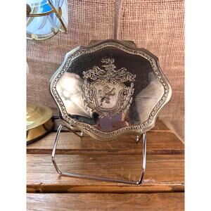 International Silver Company  Hinged Jewelry Box~Royal Crest Lion Red Lining